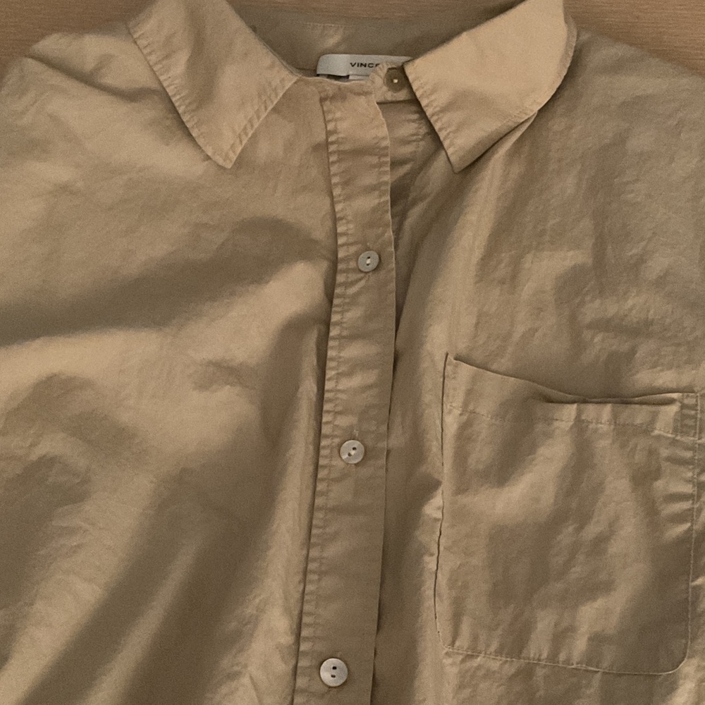 Vince Beige Collared short-sleeved Shirt 100% cotton - Picture 2 of 7